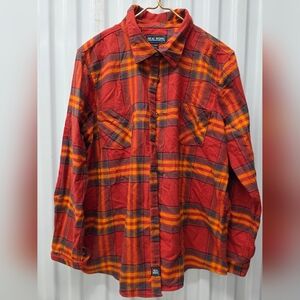 Men's Red Plaid Casual Button Down Shirt